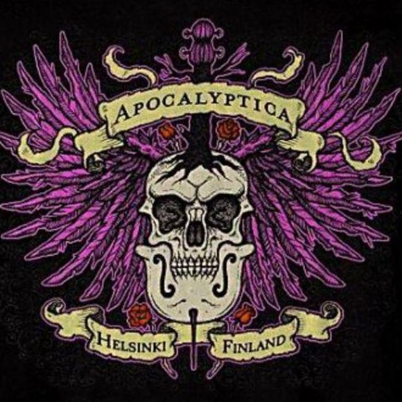 Apocalyptica Winged Skull Cello progressive metal rock T-Shirt M NWT - Picture 2 of 2